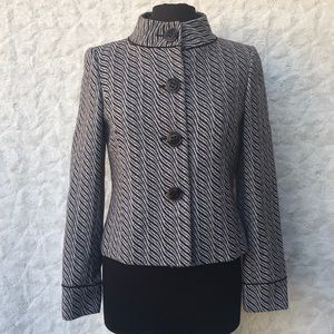 Alex Marie Tiger Striped Brown/Cream Jacket Sz4